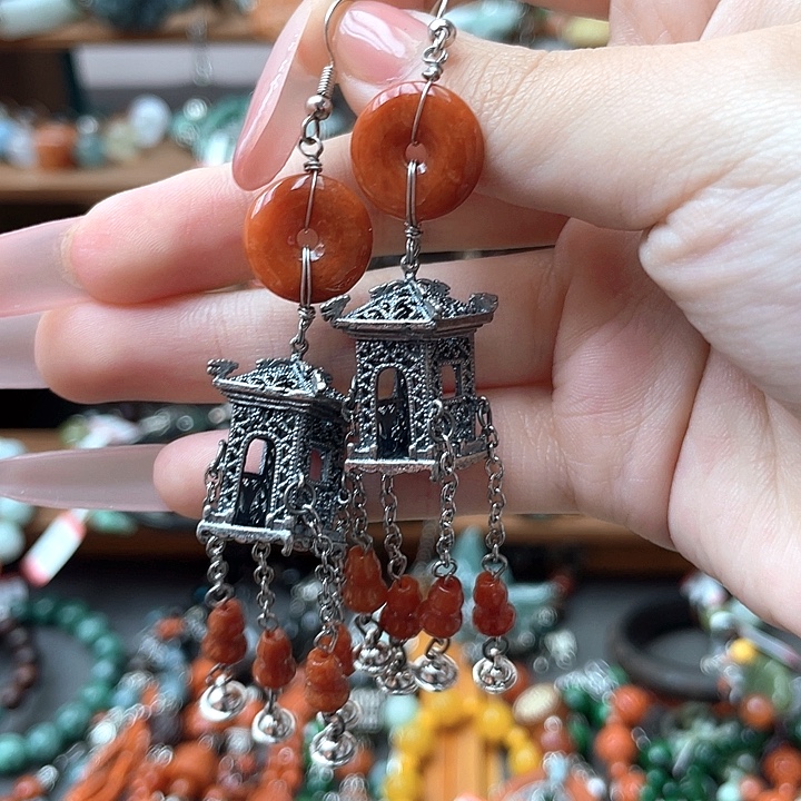 翡翠未镶嵌耳饰饰品