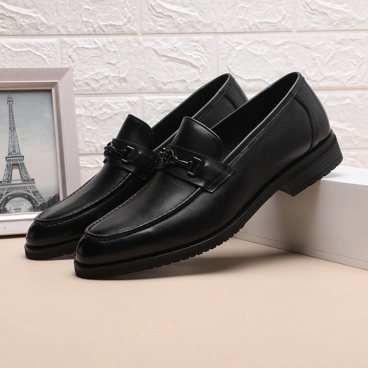 YC038-休闲乐福鞋潮流男鞋百搭男款皮鞋单鞋2318030101