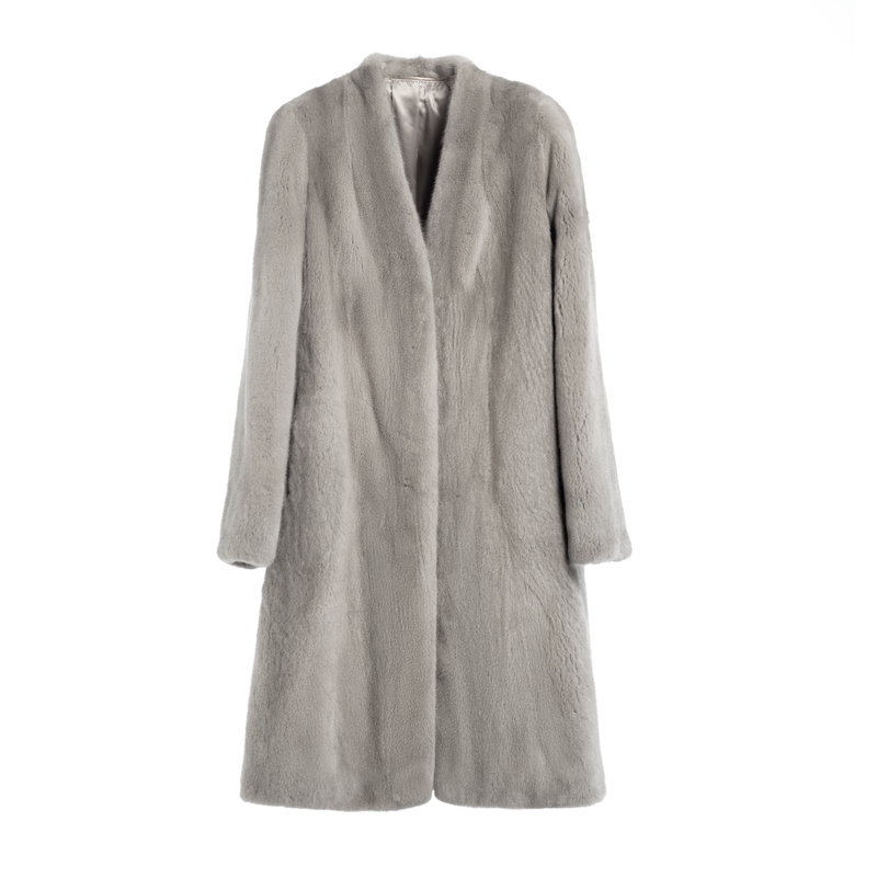 【仲娜娜 FUR】冬季进口天鹅绒短二紫金级水貂毛皮草貂皮长