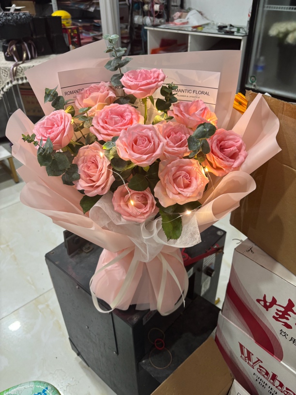 粉玫瑰花束同城全国配送适合送女友爱人闺蜜长辈