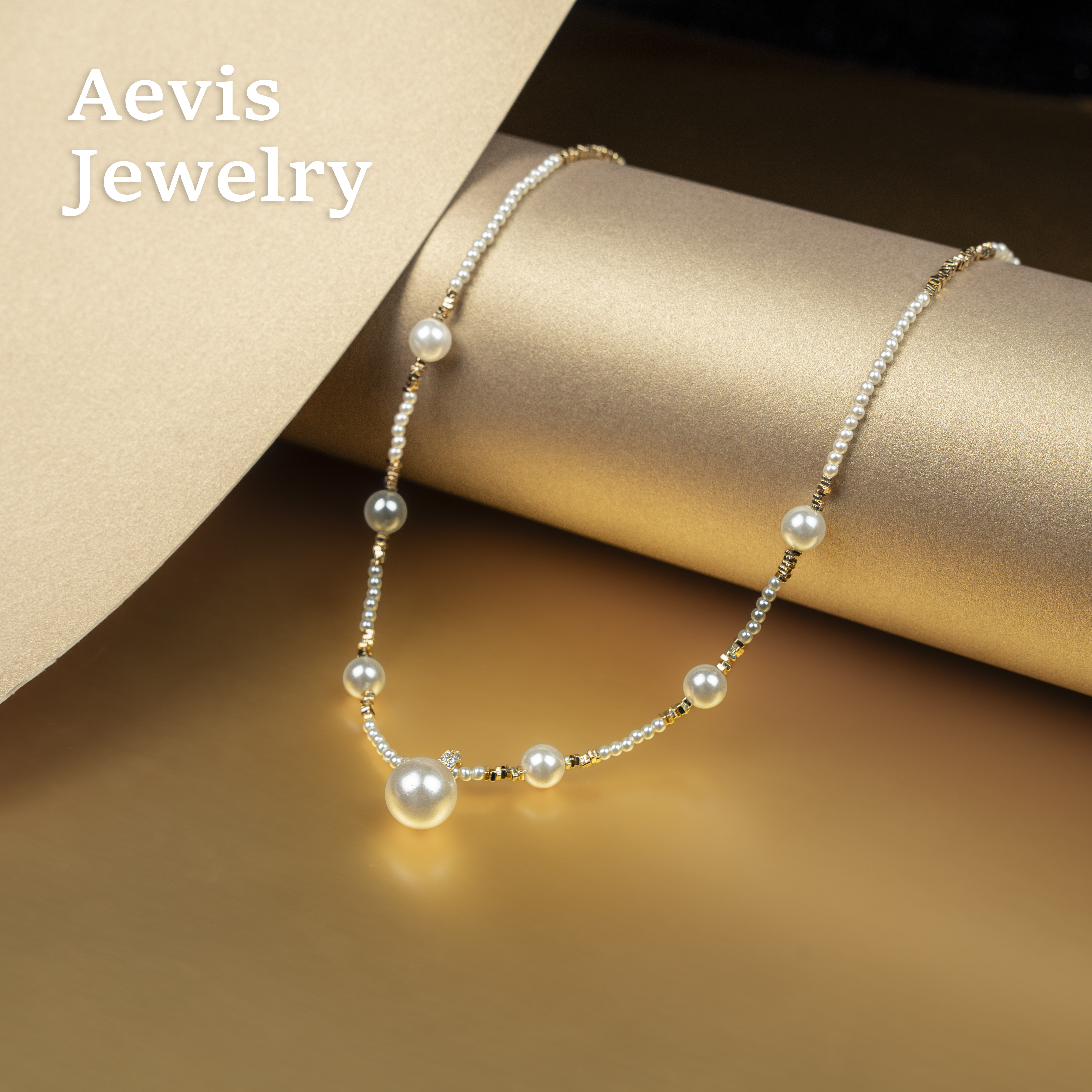 铜合金项链 Aevis Jewelry珠韵金辉项链 温柔仙女风高级感-8222