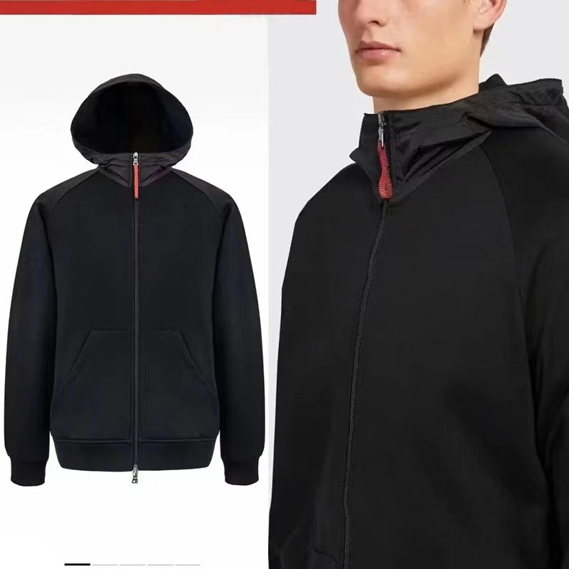 柜14500！质感天花板！情侣平织棉质连帽运动夹克外套 G1480