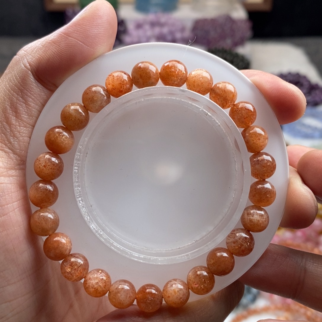 水晶手链未镶嵌天然金太阳石8.3mm 00000088