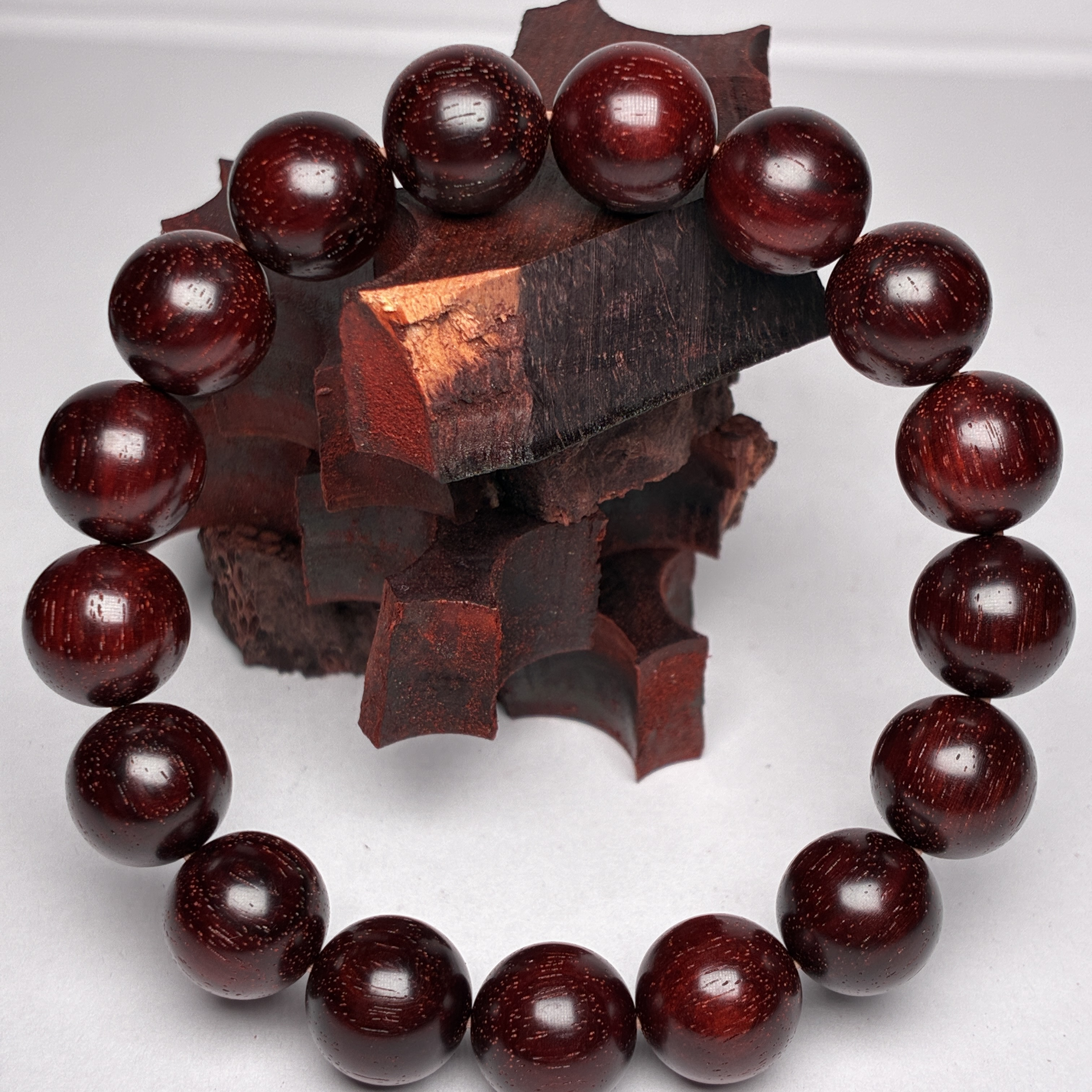 不胶磨 12 圆珠 正反俩面一物一发 印度小叶紫檀