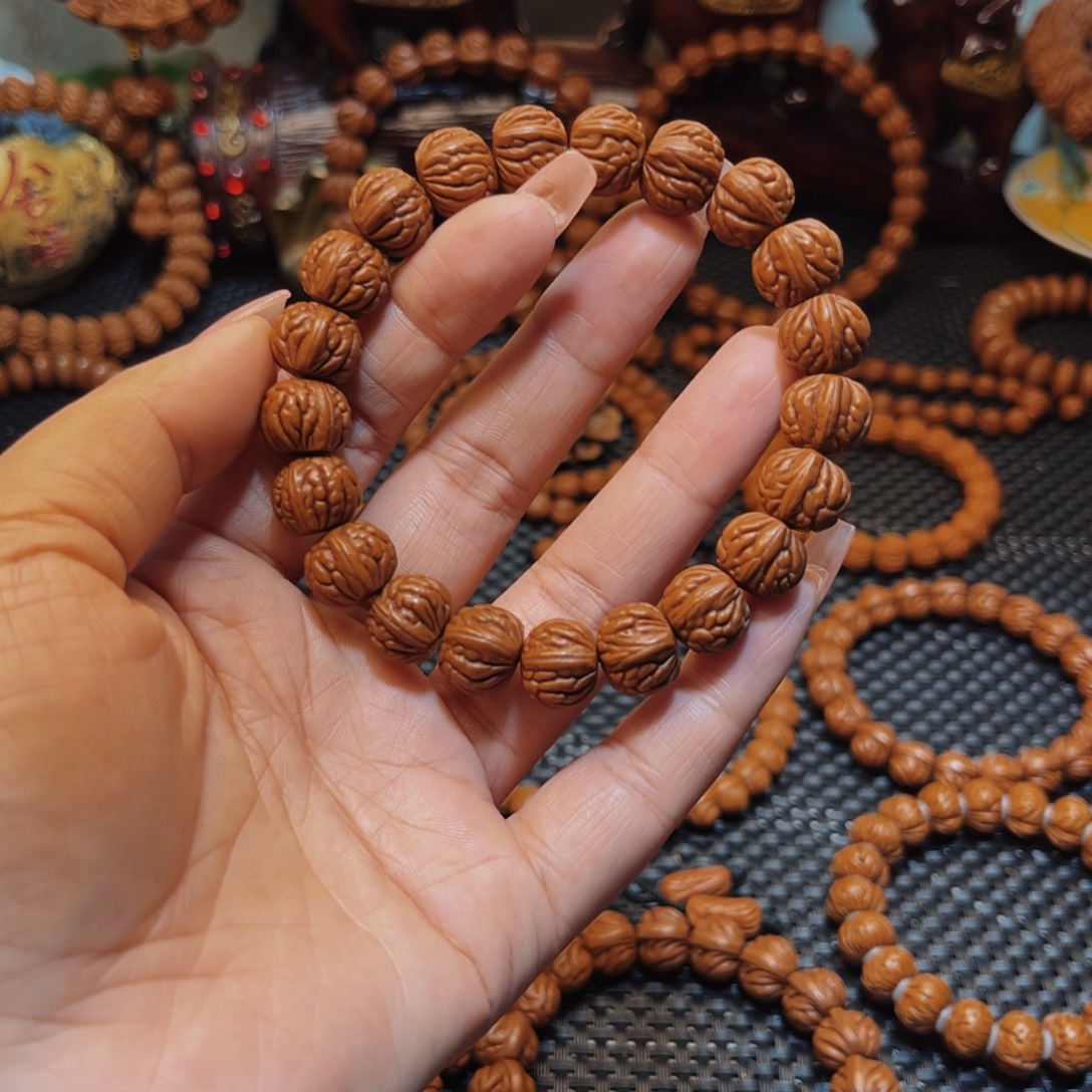 ****手串桃核13高山野生双脊龙单圈