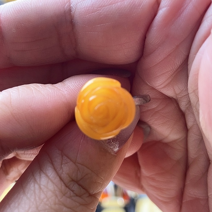 琥珀未镶嵌戒指戒指