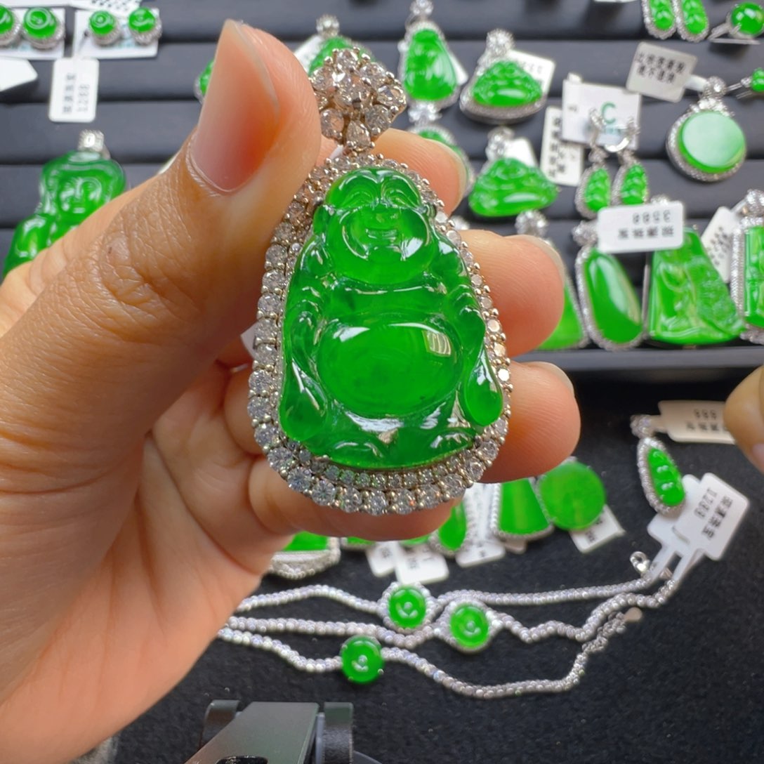 翡翠银S925镶嵌颈饰