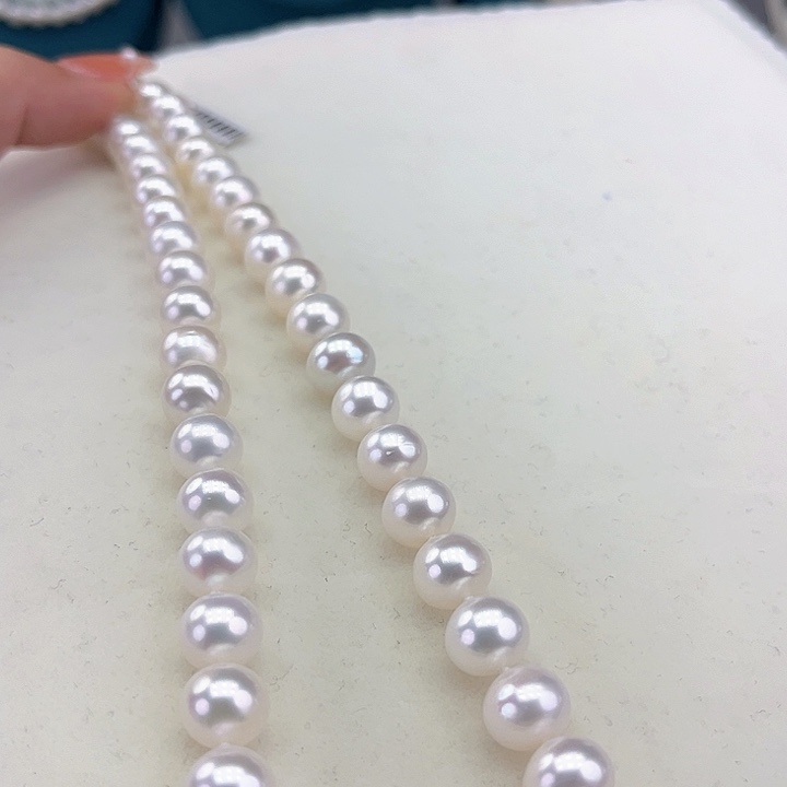 淡水珍珠颈饰银S925镶嵌9➕极光冷白