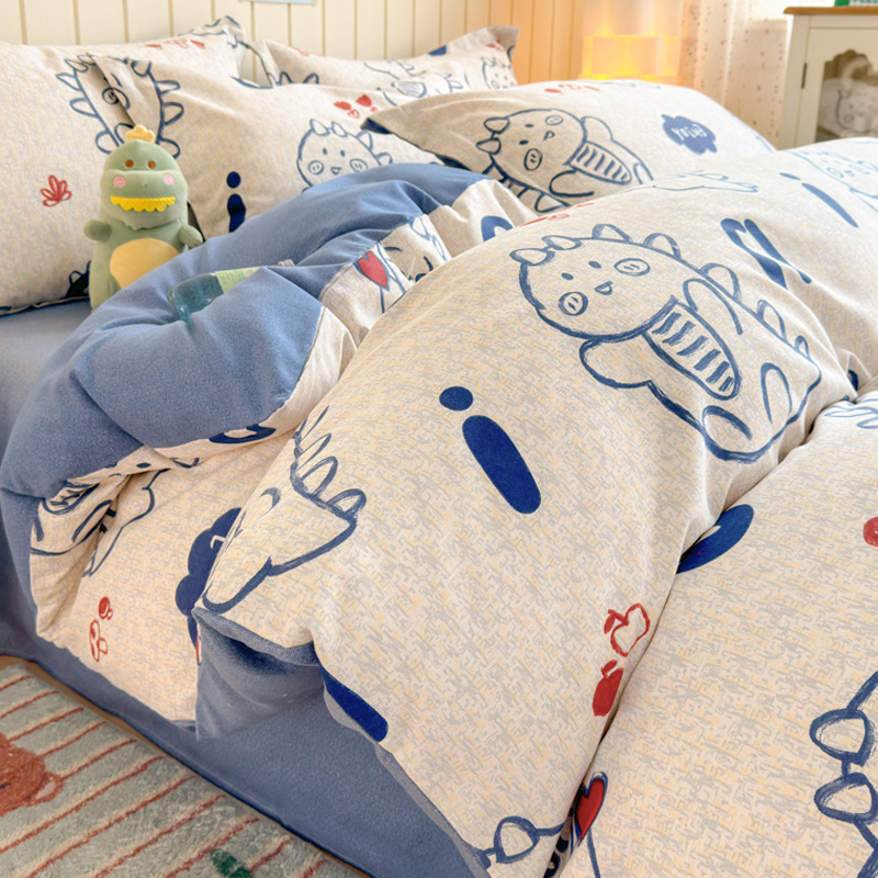 2025新款加厚磨毛四件套被套床笠学生宿舍床单被罩三件套床上用品