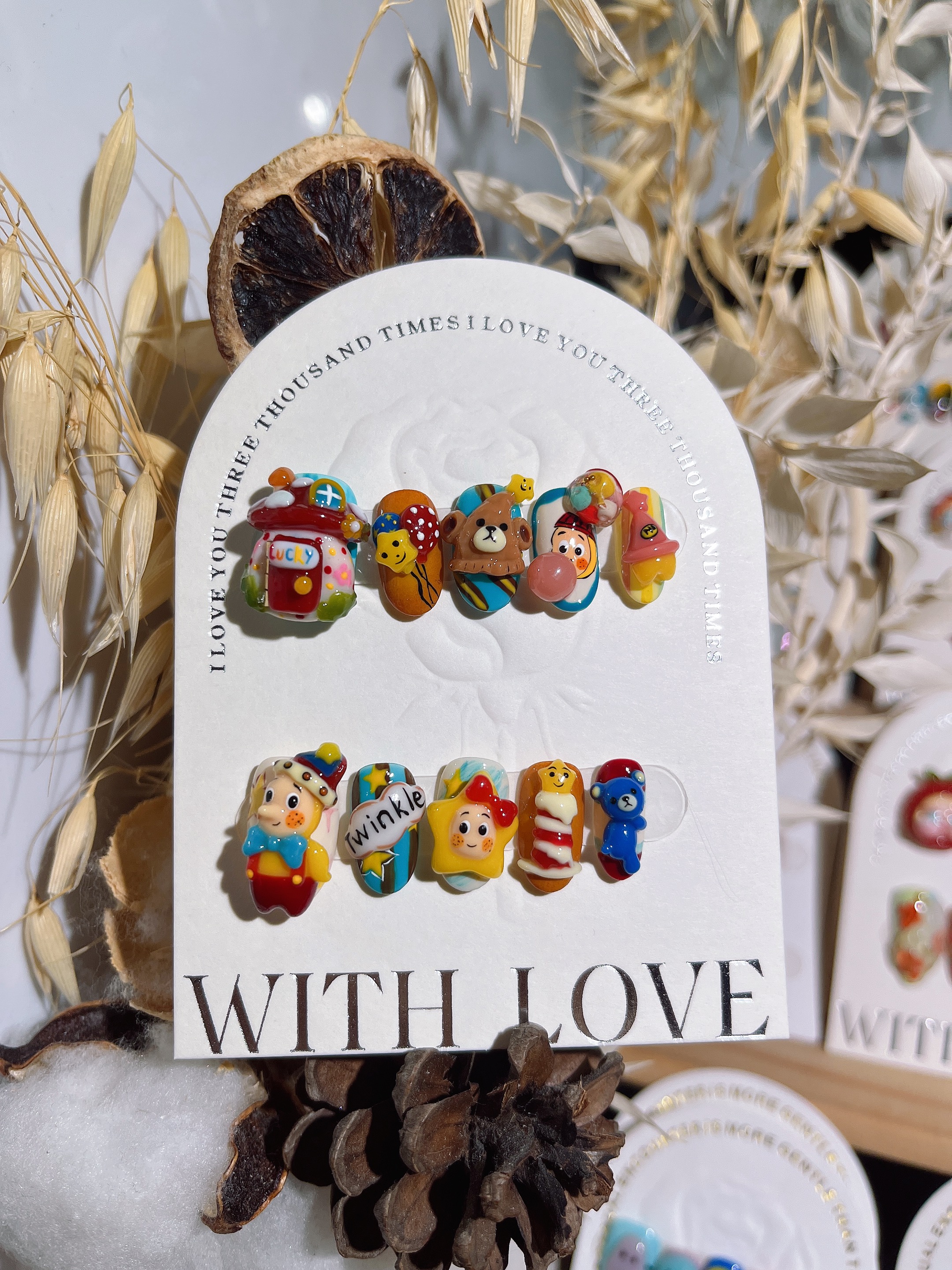 《蘑菇星星人》董董纯手工长款穿戴甲显白新款美甲立体纯手工小清新