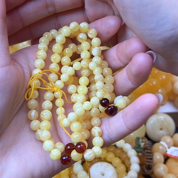 琥珀未镶嵌手链天然无优化琥珀蜜蜡