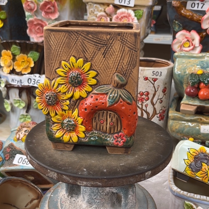 紫砂花盆粗陶材质多肉花盆