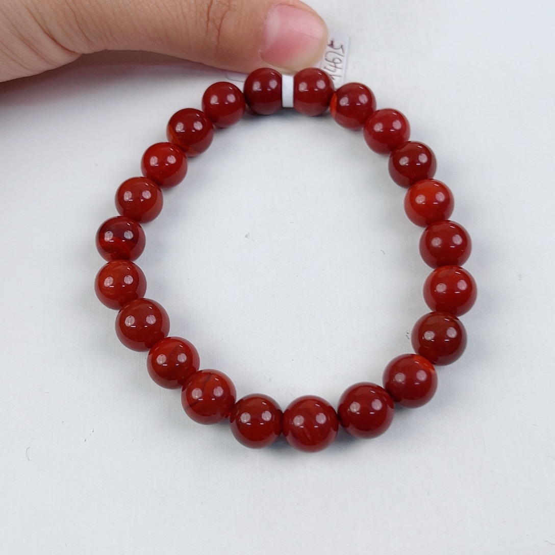 南红玛瑙瓦西圆珠单圈9mm未镶嵌