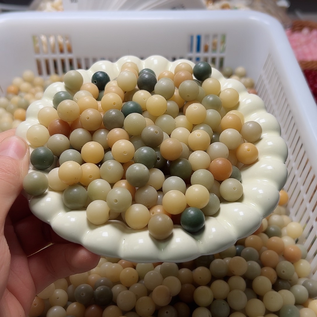 菩提根/象牙果吊坠微瑕卡12原色圆珠200颗