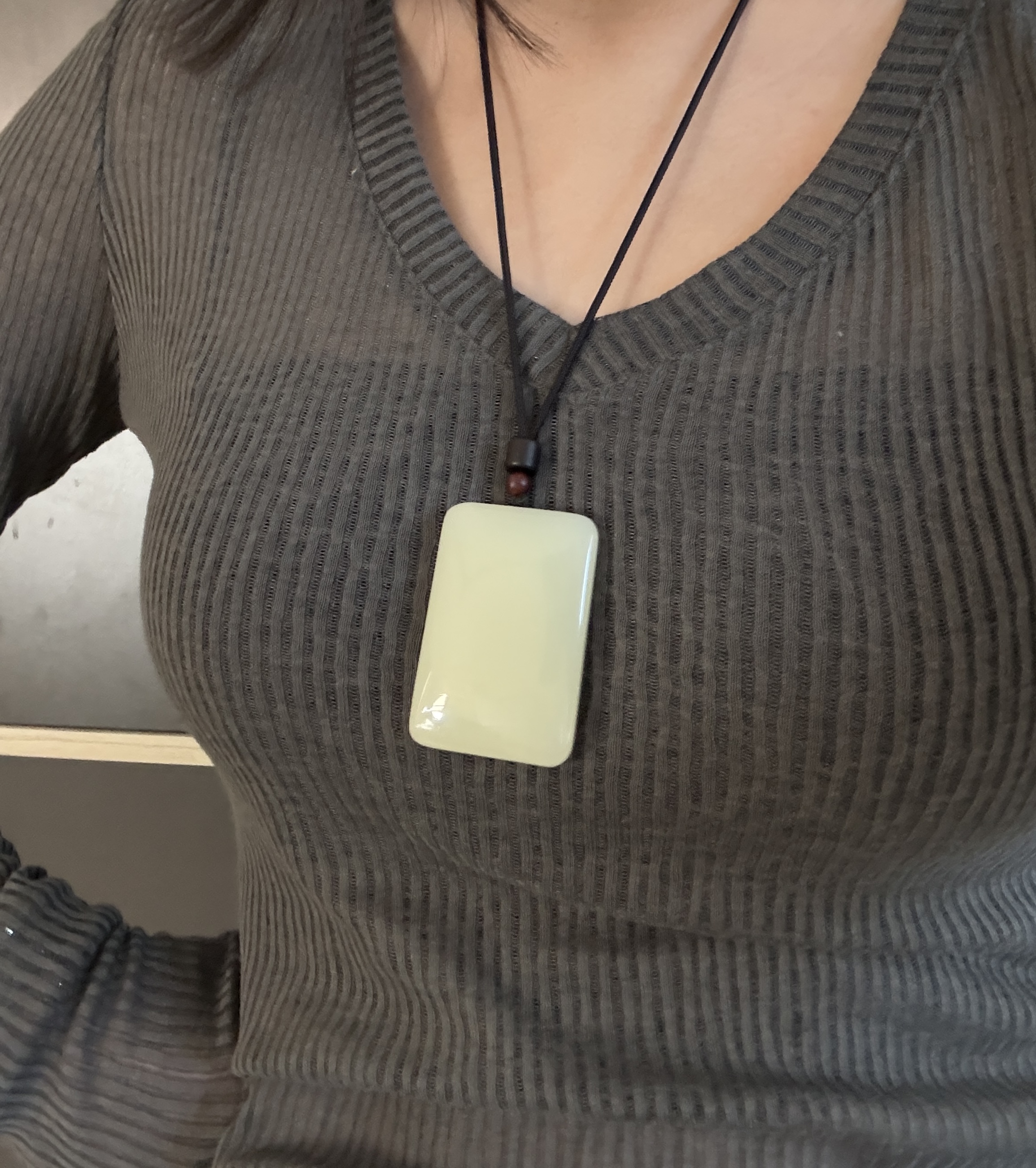 和田玉青黄口无事牌40*60