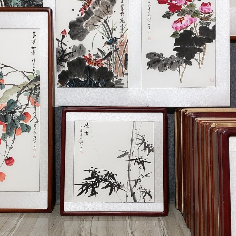 【闪购商品】国画书画作品带框63×63厘米