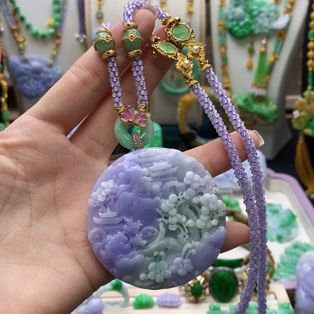 翡翠未镶嵌颈饰天然