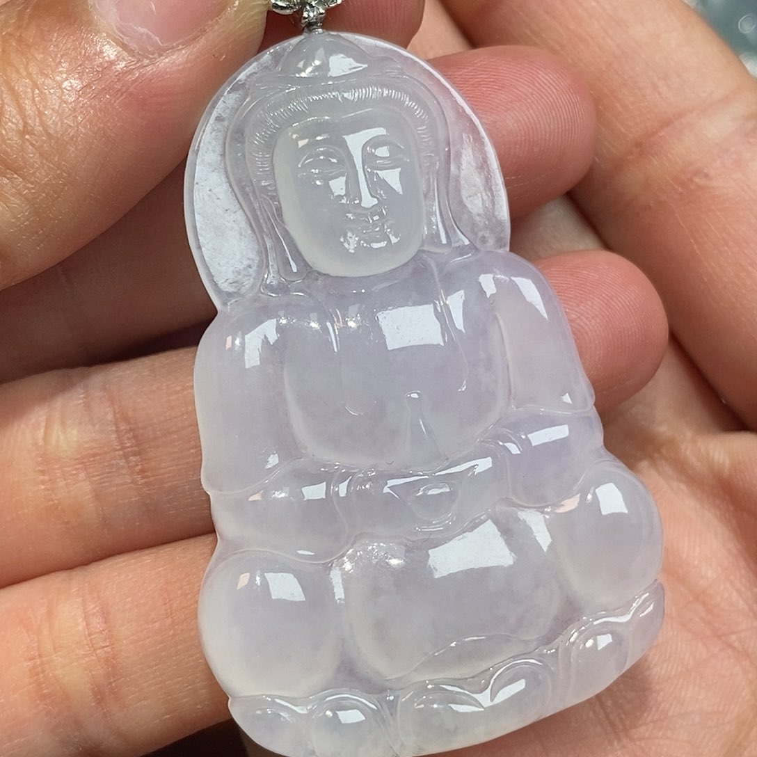 翡翠颈饰18K金镶嵌观音