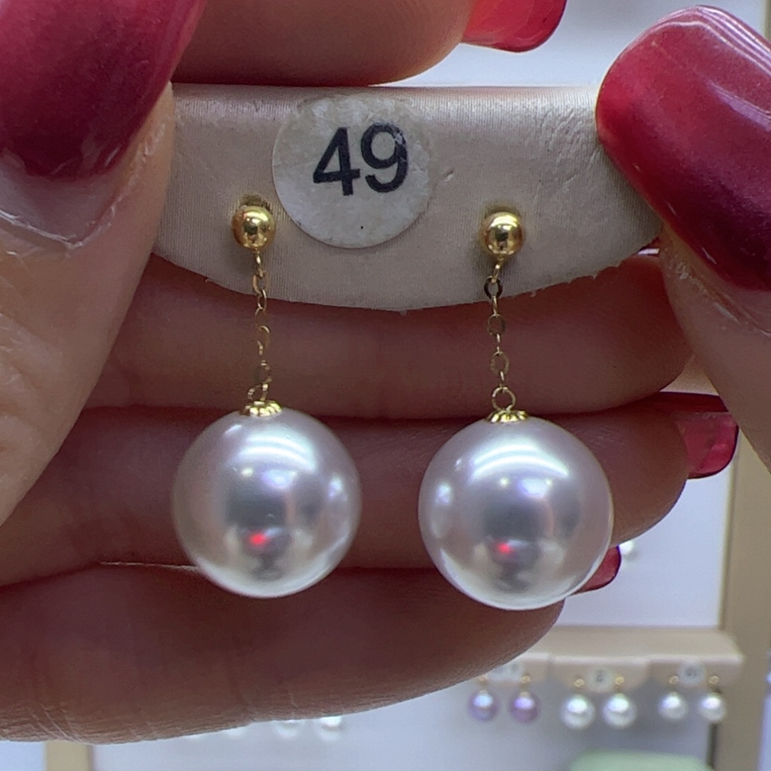 淡水珍珠耳饰18K金镶嵌