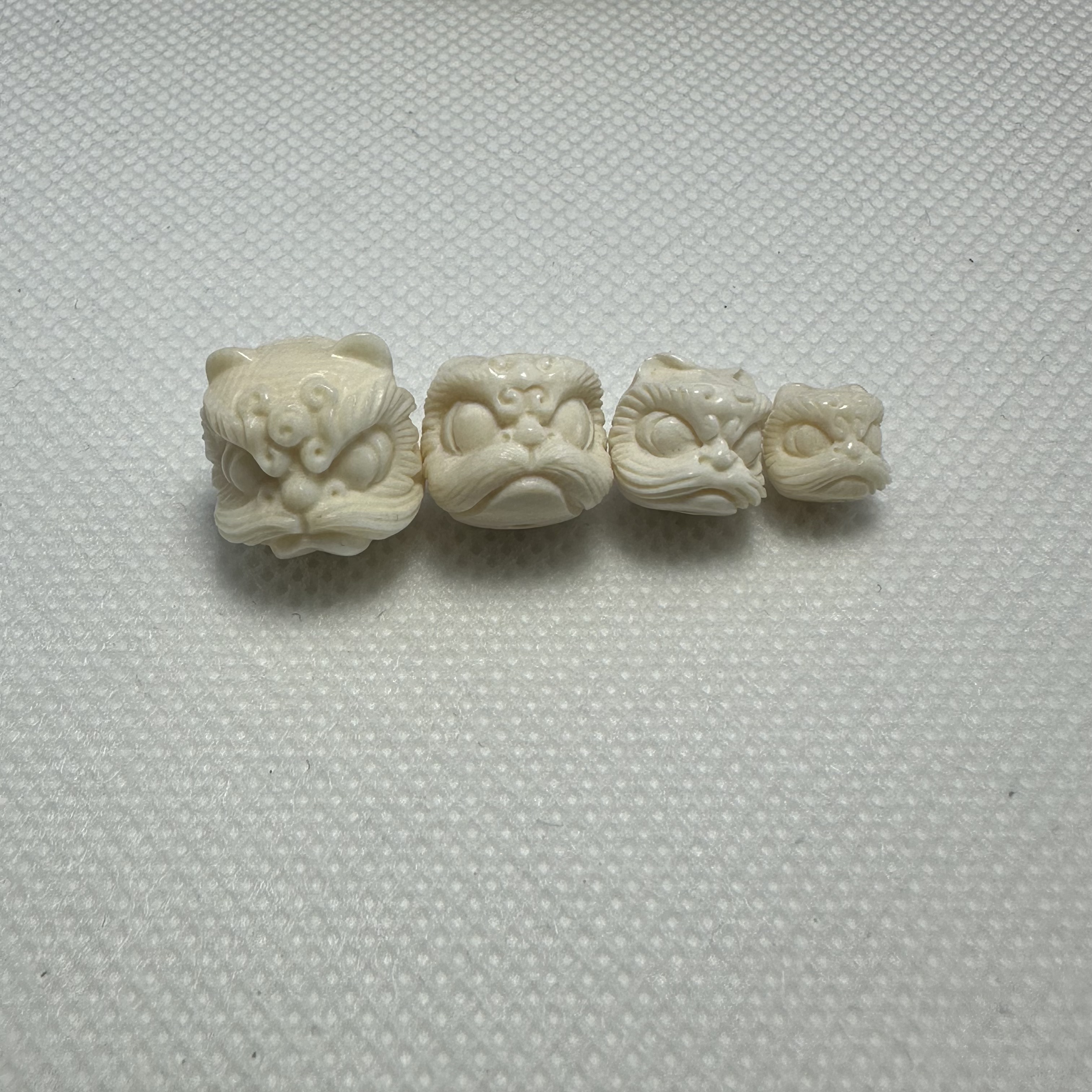 天然猛犸牙 醒狮 配珠