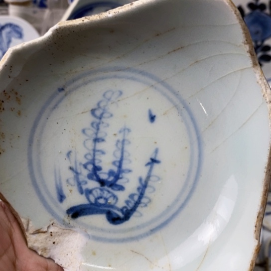瓷片现代瓷器青花瓷片