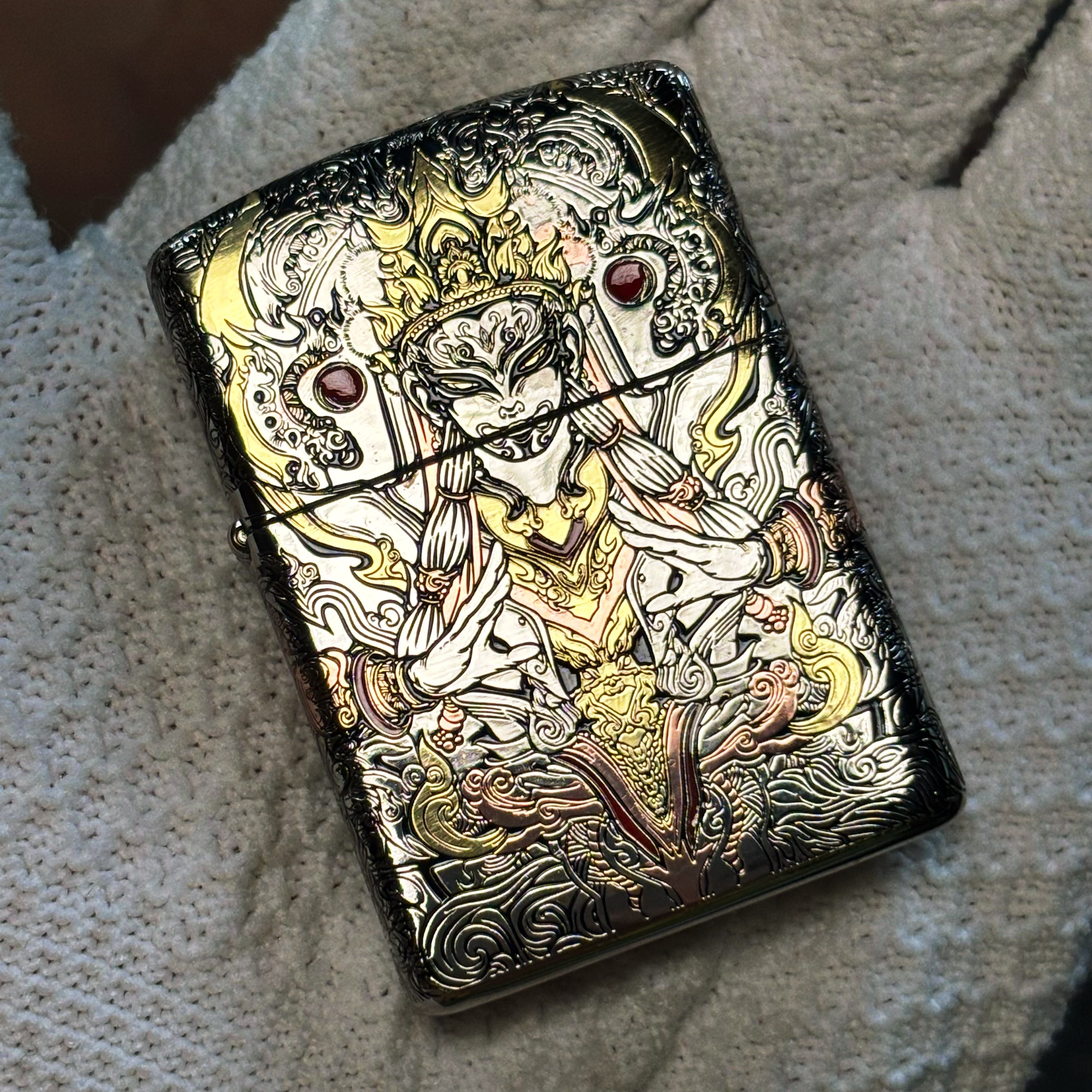 ZIPPO/之宝162错金银白鹤童子高颜值男士礼物DYX1H1