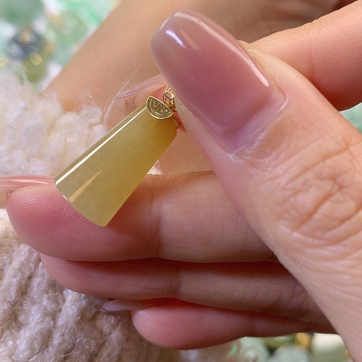 【闪购商品】翡翠吊坠(赠链)18K金镶嵌