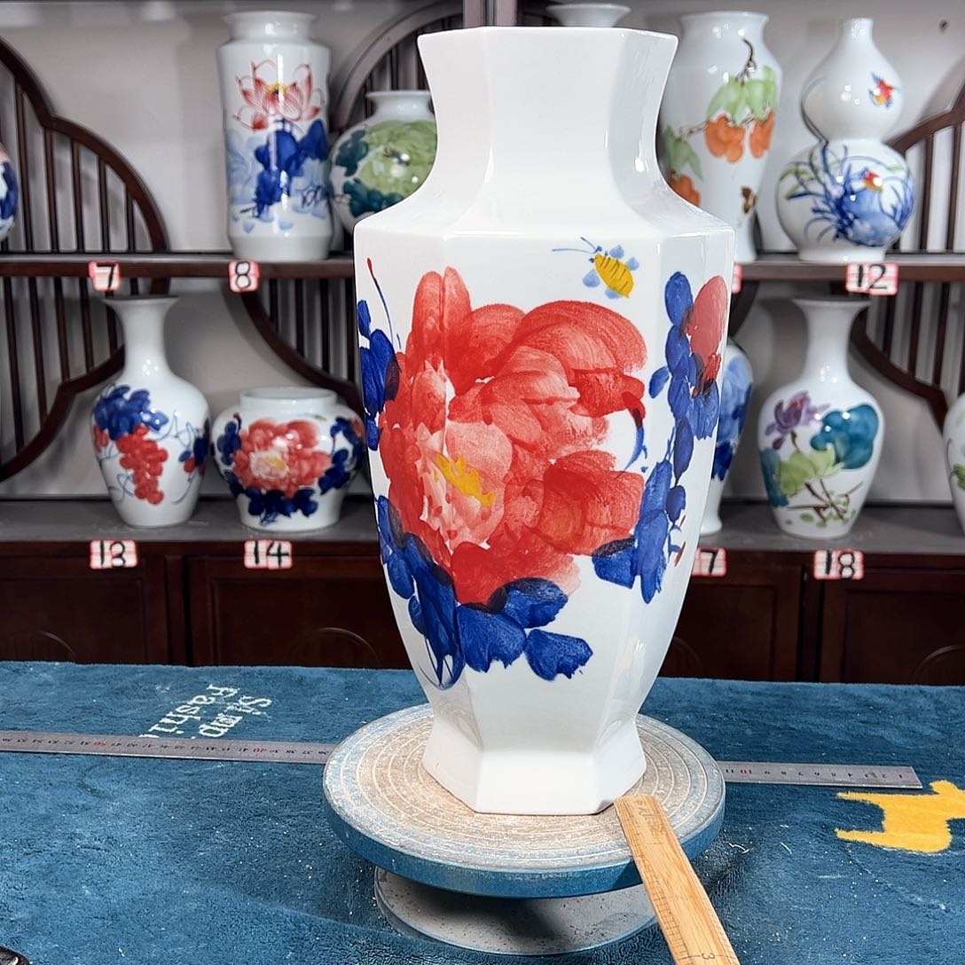 摆件景德镇陶瓷6红牡