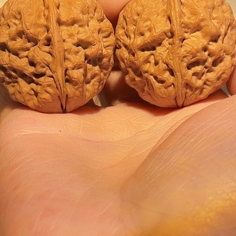 文玩核桃把件麻铁带彩擦伤40