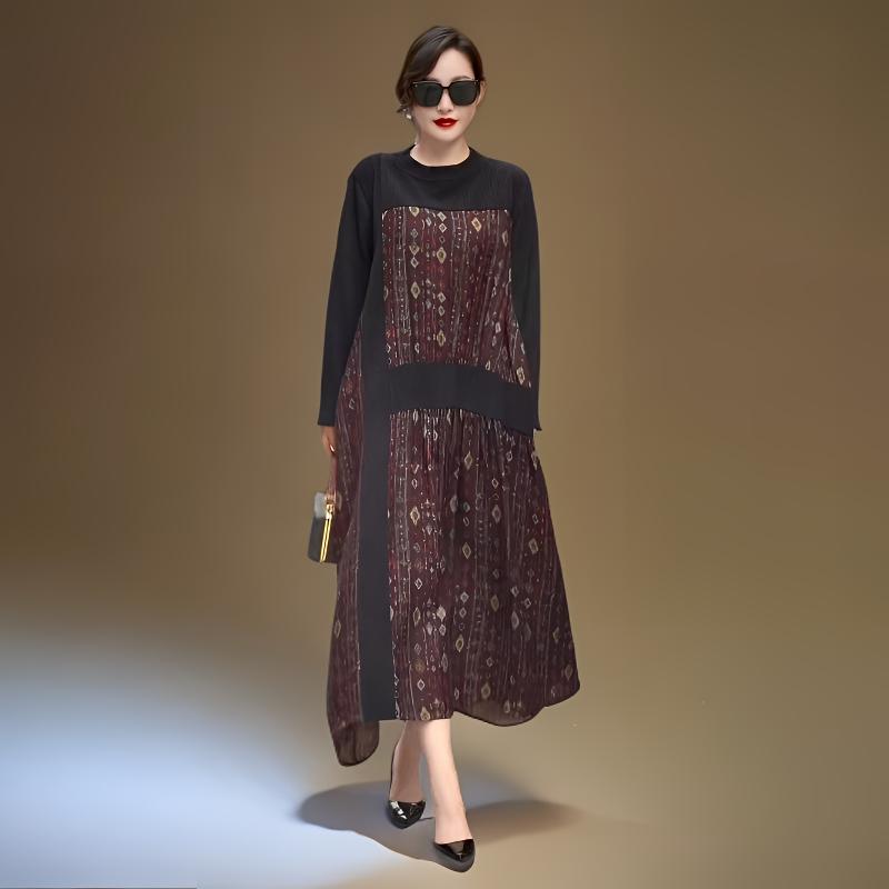 新款轻奢高级感休闲风复古连衣裙555-6