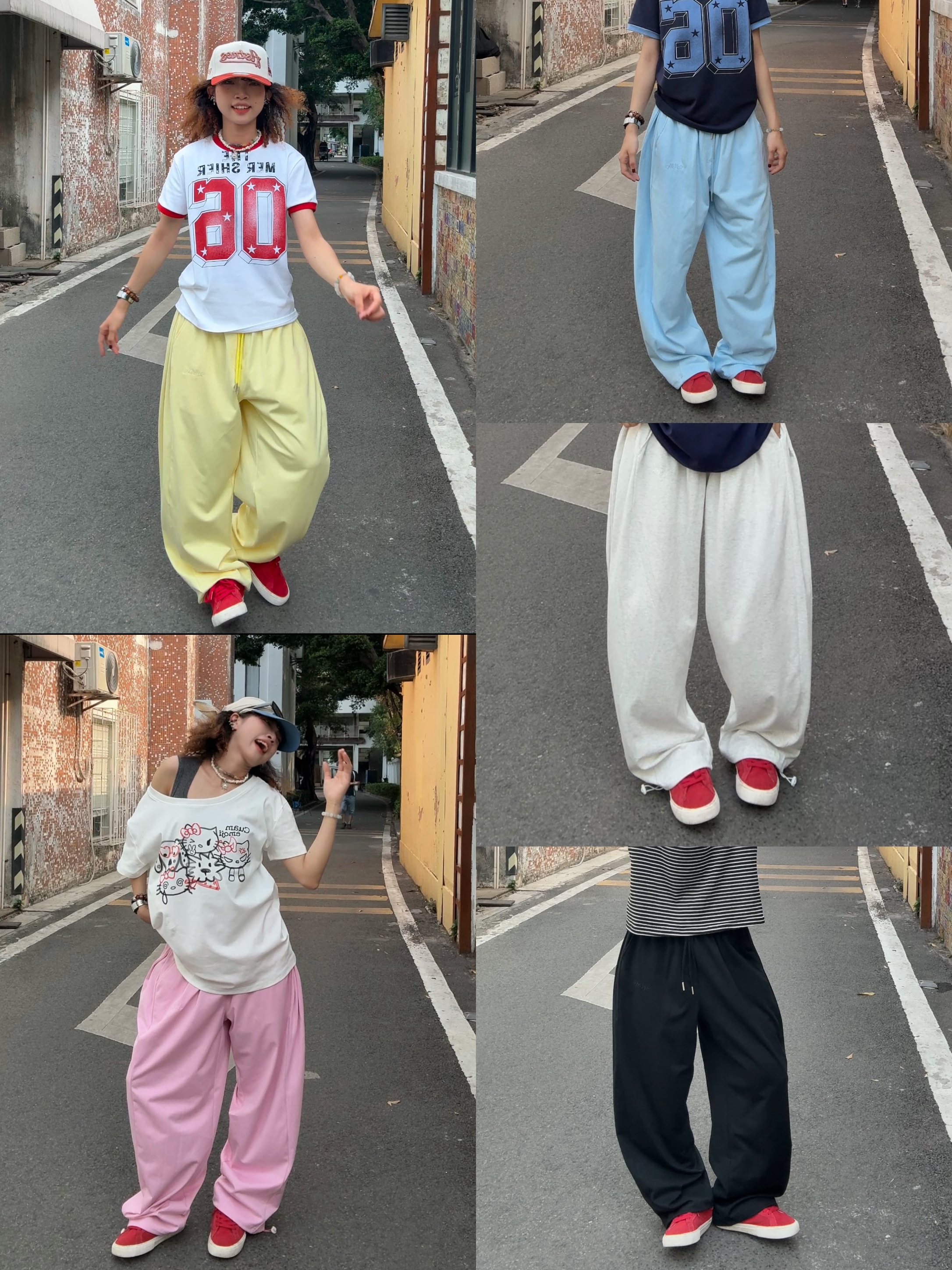 SUNDAY爆款美式宽松街舞百搭休闲慵懒风阔腿卫裤夏季款