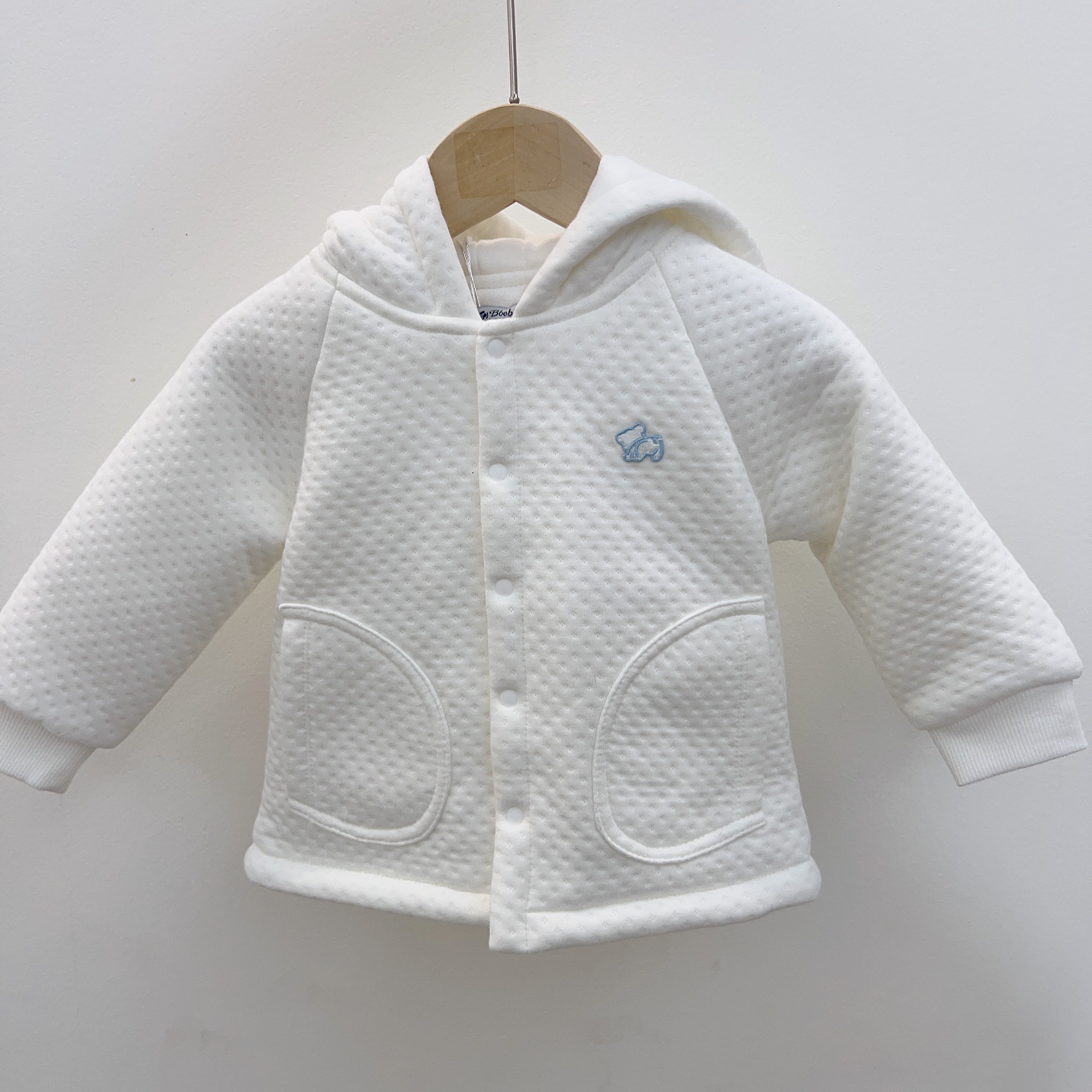 夹丝棉婴儿冬季保暖棉服秋冬冬款加厚宝宝儿童连帽