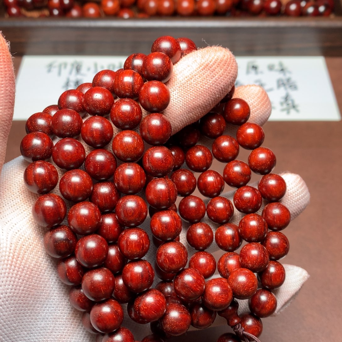 森***淼手串/手链小叶紫檀1.0*108颗 鱼鳞金星aaaaa无胶无蜡
