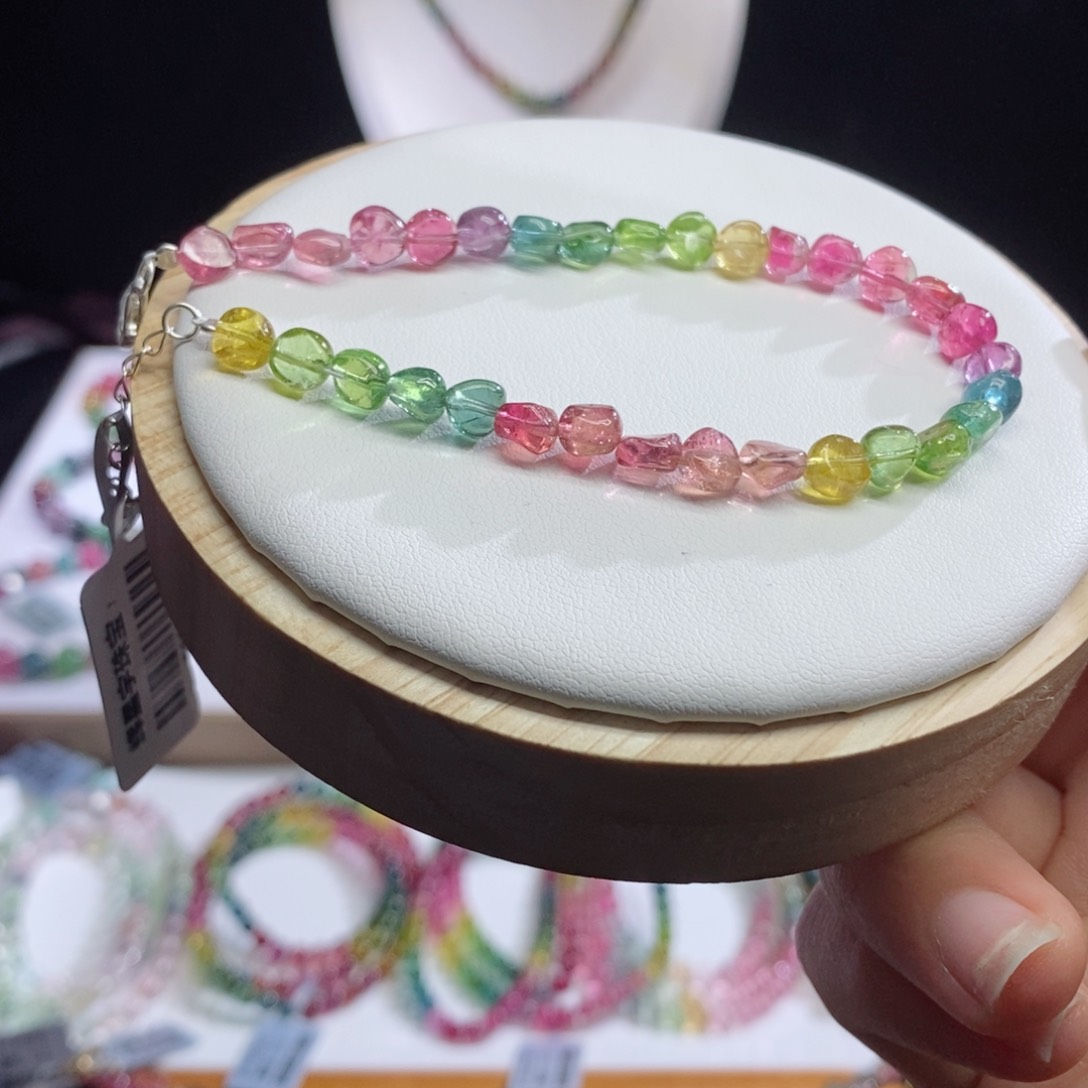 碧玺手链未镶嵌糖豆