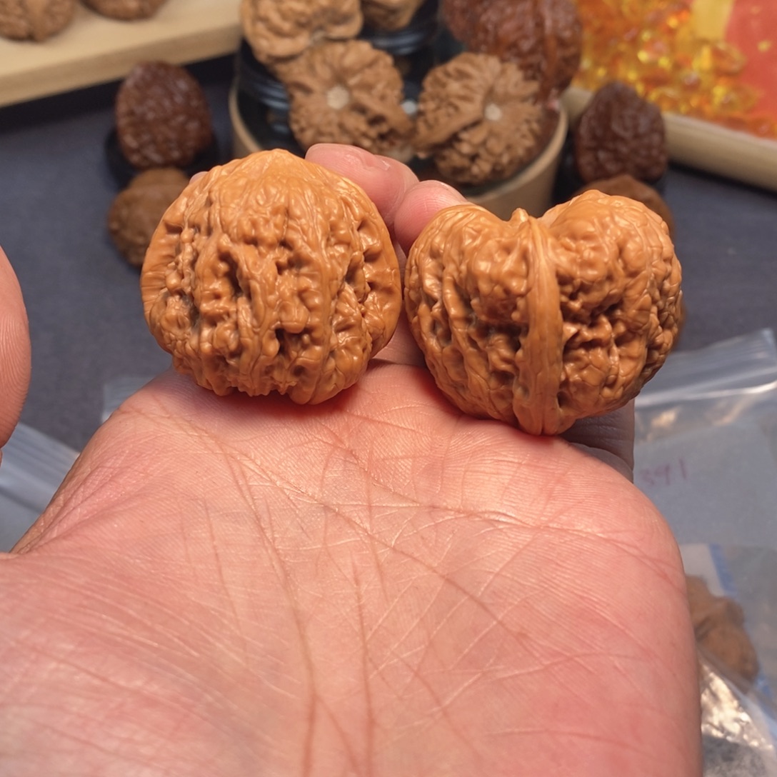 文玩核桃把件走色快速系列38尺平谷凹底A381