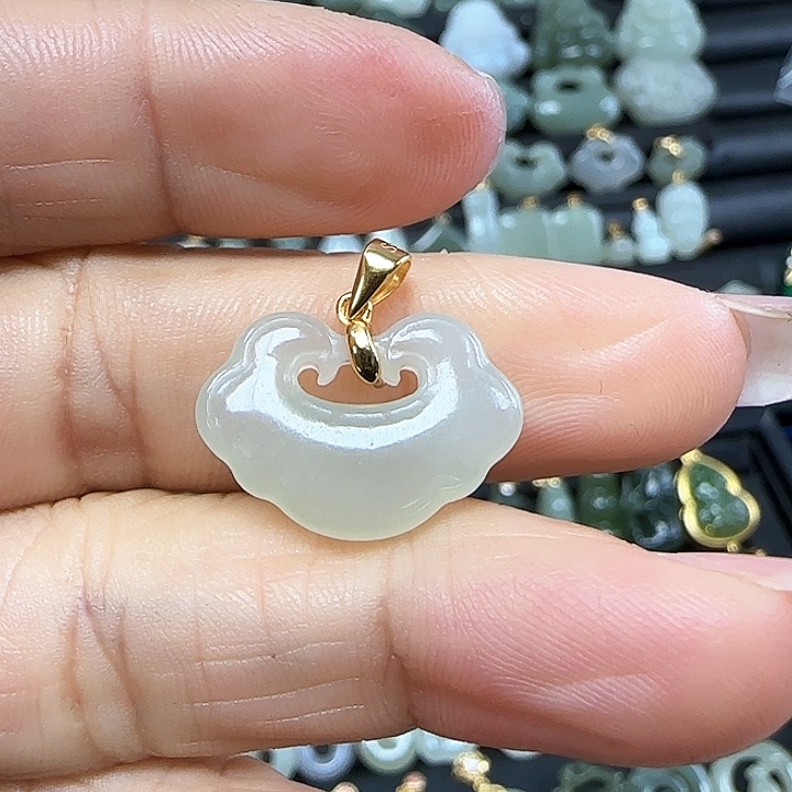 和田玉吊坠(不含链)银S925镶嵌