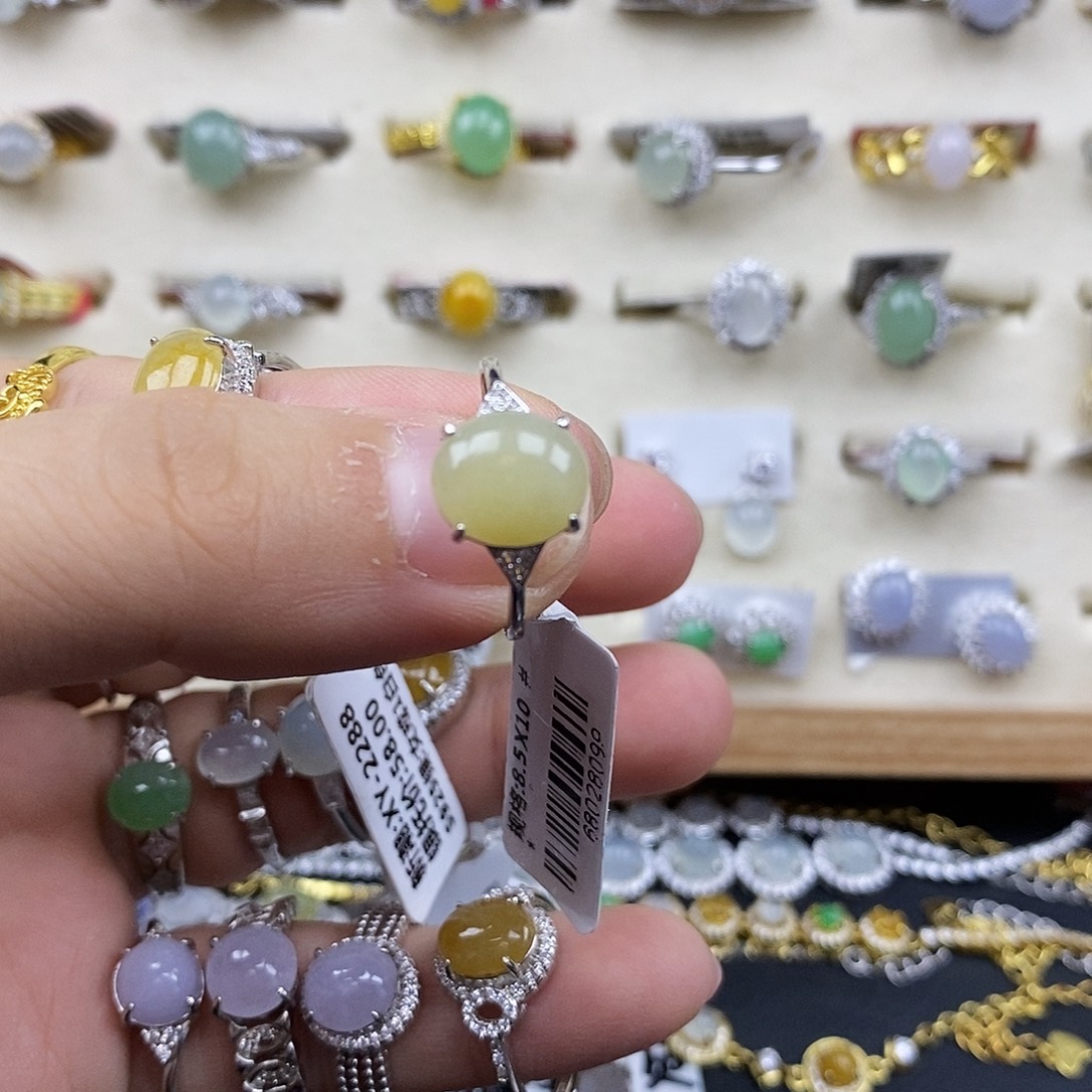 翡翠银S925镶嵌戒指