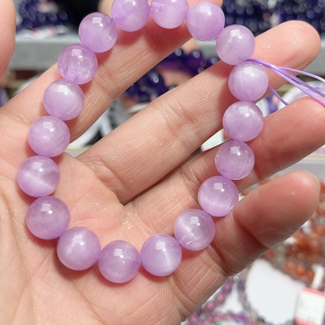 锂辉石手串未镶嵌紫锂辉11mm