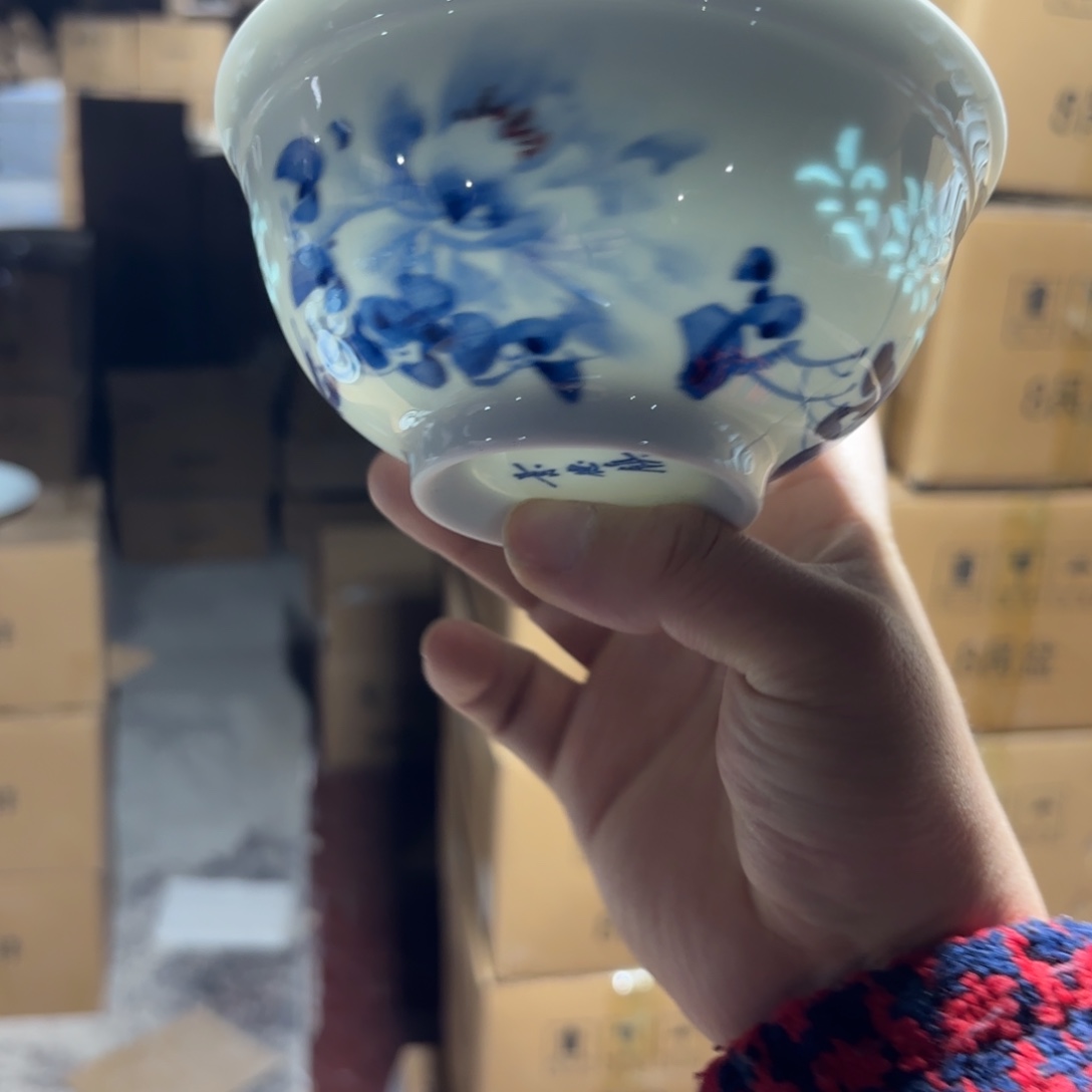 瓷碗景德镇陶瓷米饭碗v2个完品