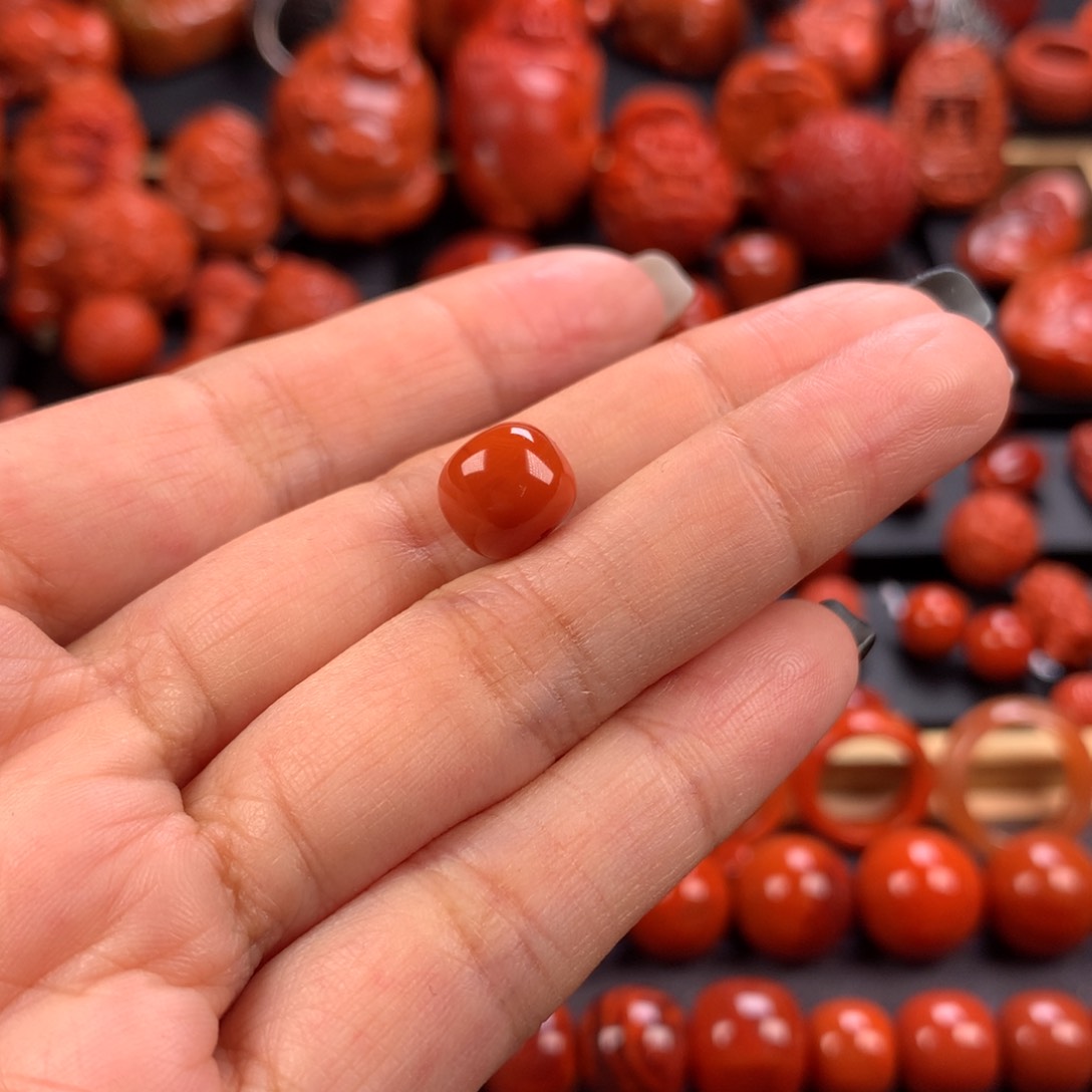 未镶嵌老型单珠9.5✖️8.3mm南红玛瑙