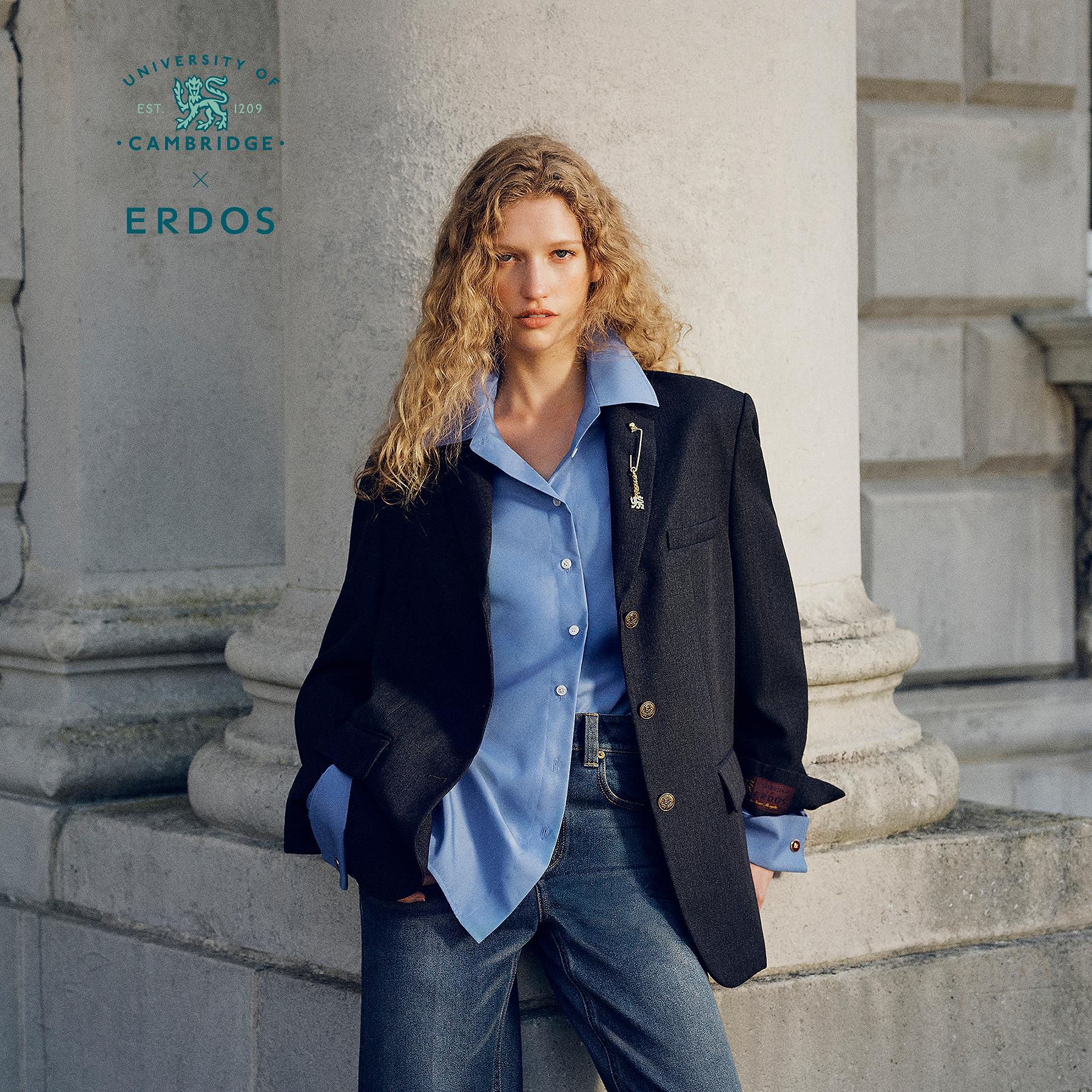 ERDOS×剑桥大学联名系列 26秋冬新品棉府绸女士长袖衬衫明星同款