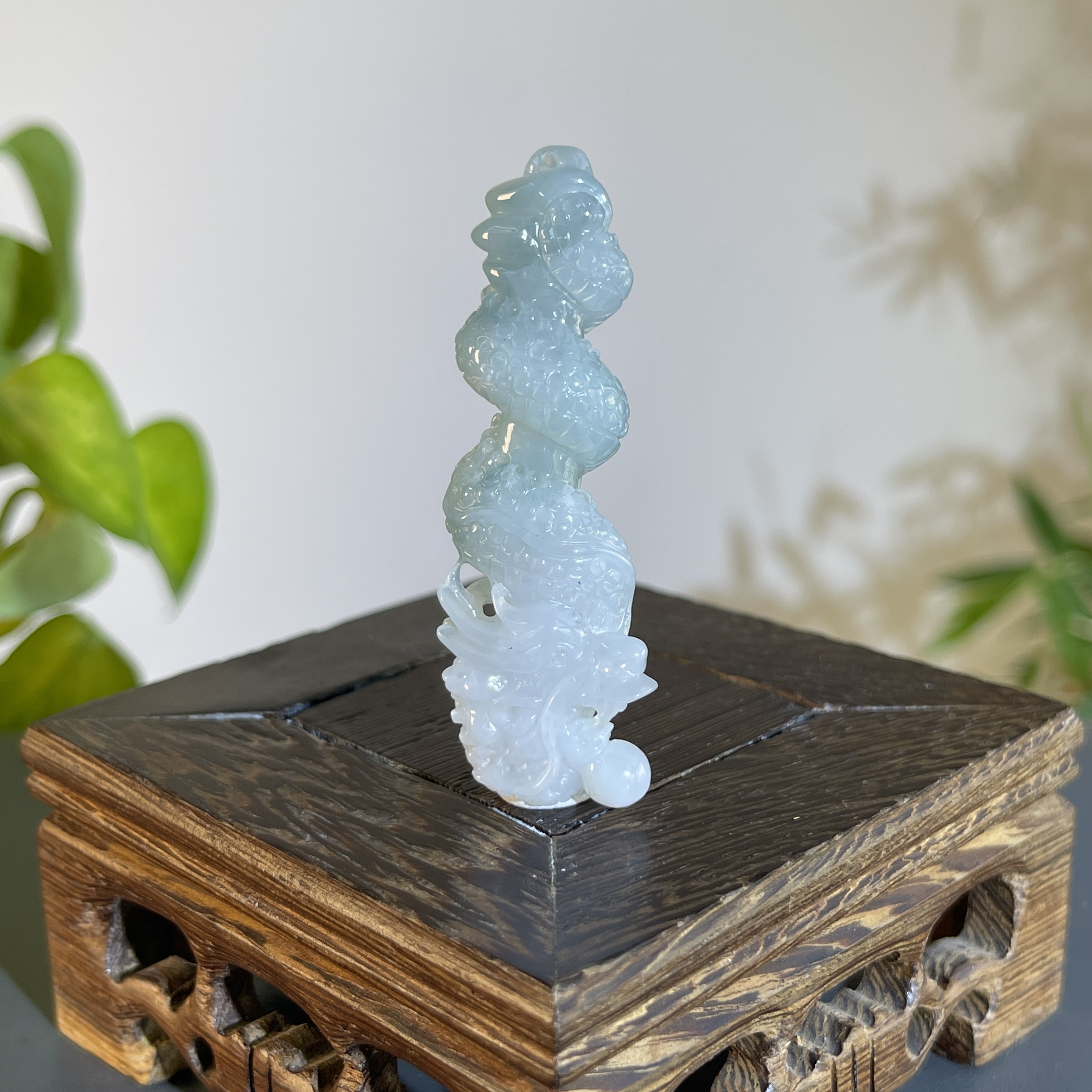 JXAA15-21 天然缅甸A货翡翠 盘龙柱