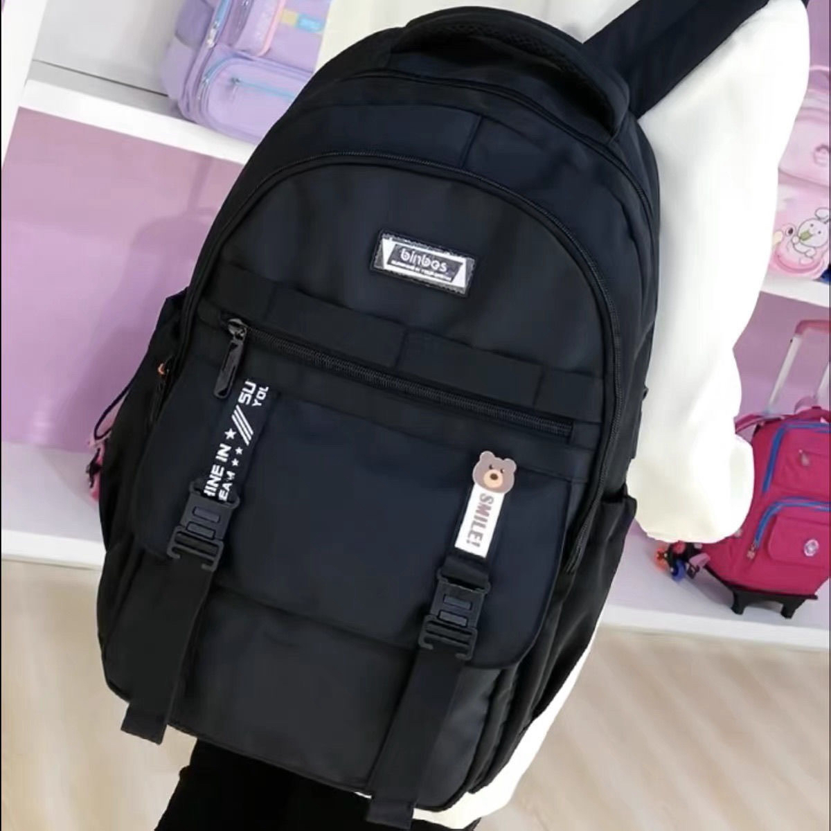 特价合成链接阳光8点宾比系列初中生高中大容量简约双肩包