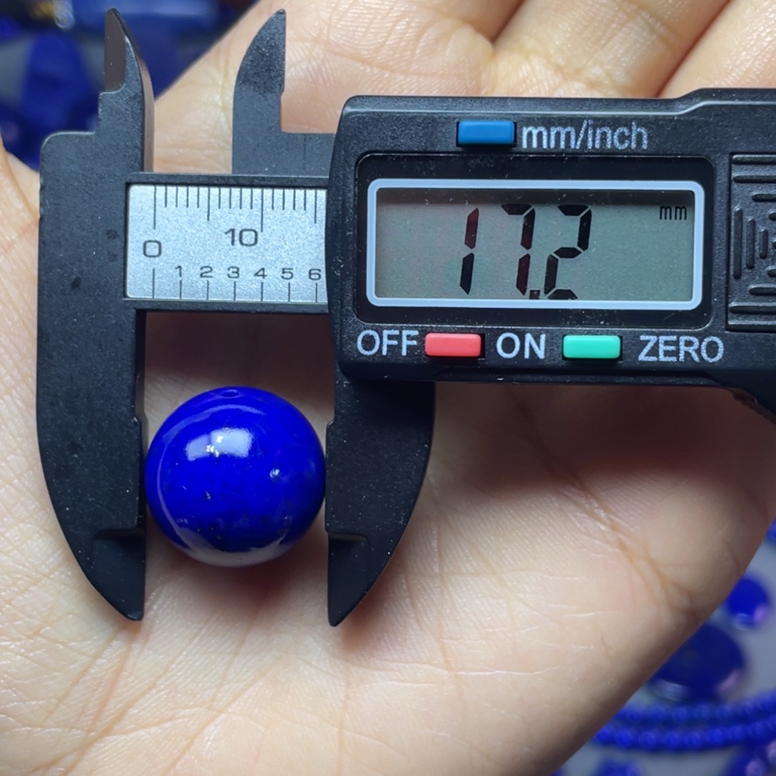 佳***）青金石未镶嵌17mm单珠配饰