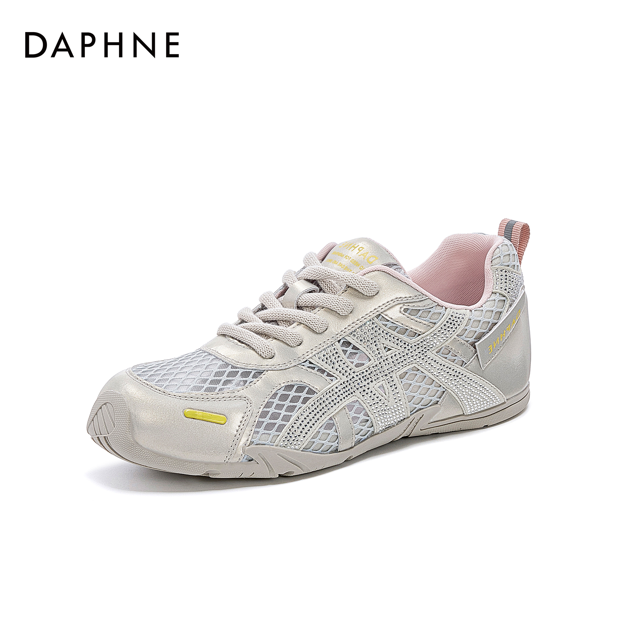 【达芙妮】2025时尚水钻透气网面德训鞋夏季新款舒适时尚百搭休闲鞋