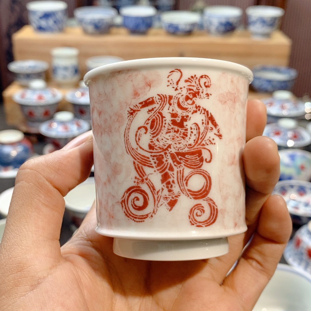敦煌飞天拓片可乐桶手绘