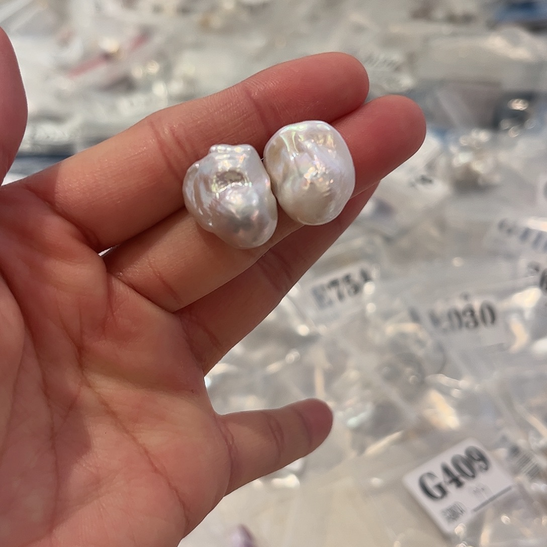 淡水珍珠耳饰银S925镶嵌