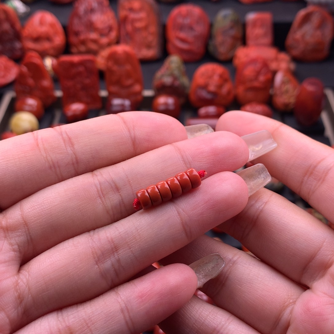 南红玛瑙南红川料精工直切隔片5.8mm未镶嵌