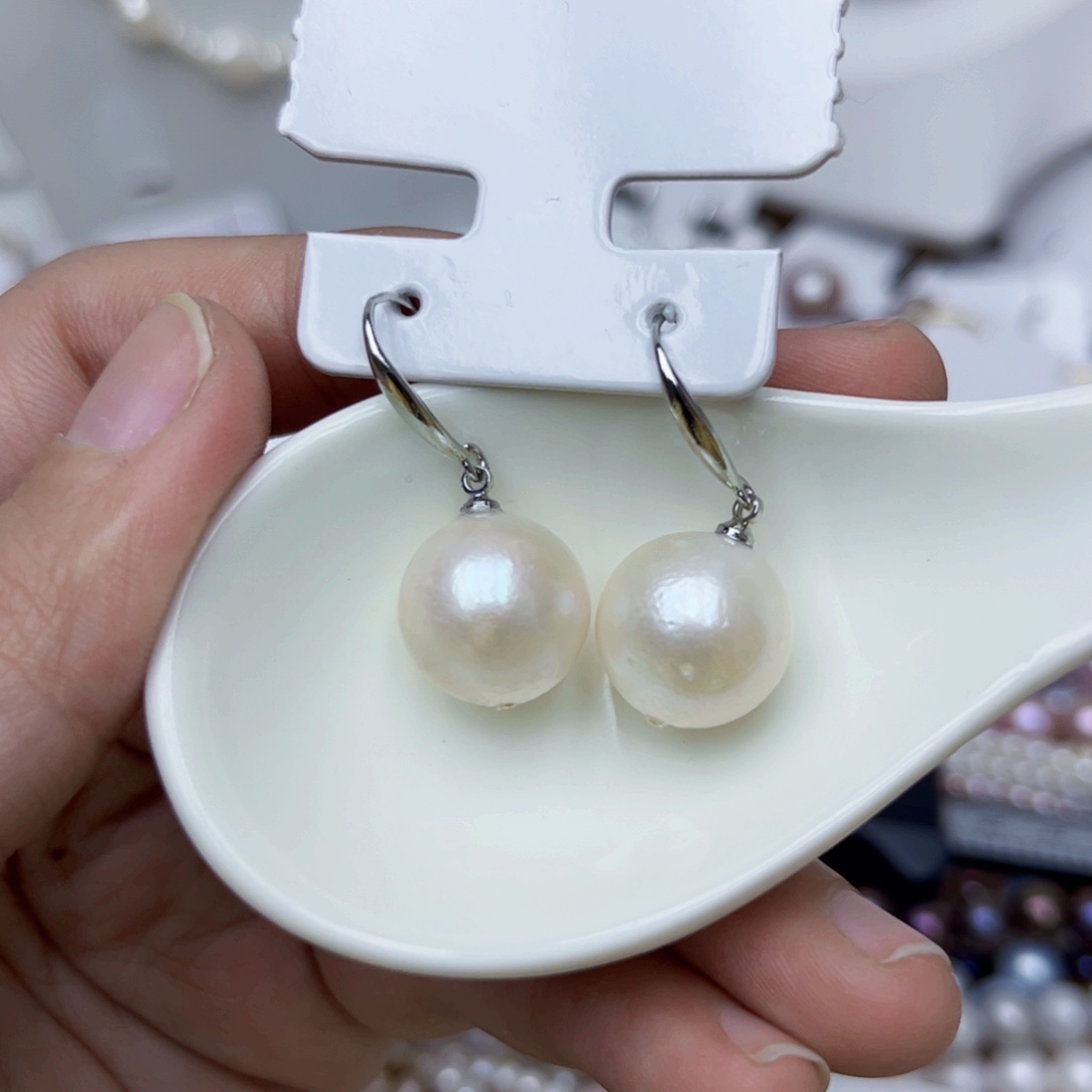 淡水珍珠耳饰银S925镶嵌