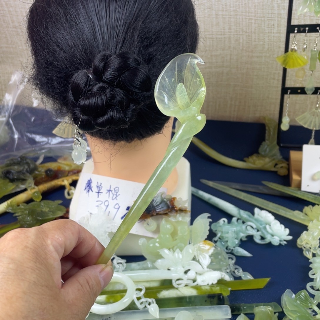 未镶嵌蛇纹石玉发饰